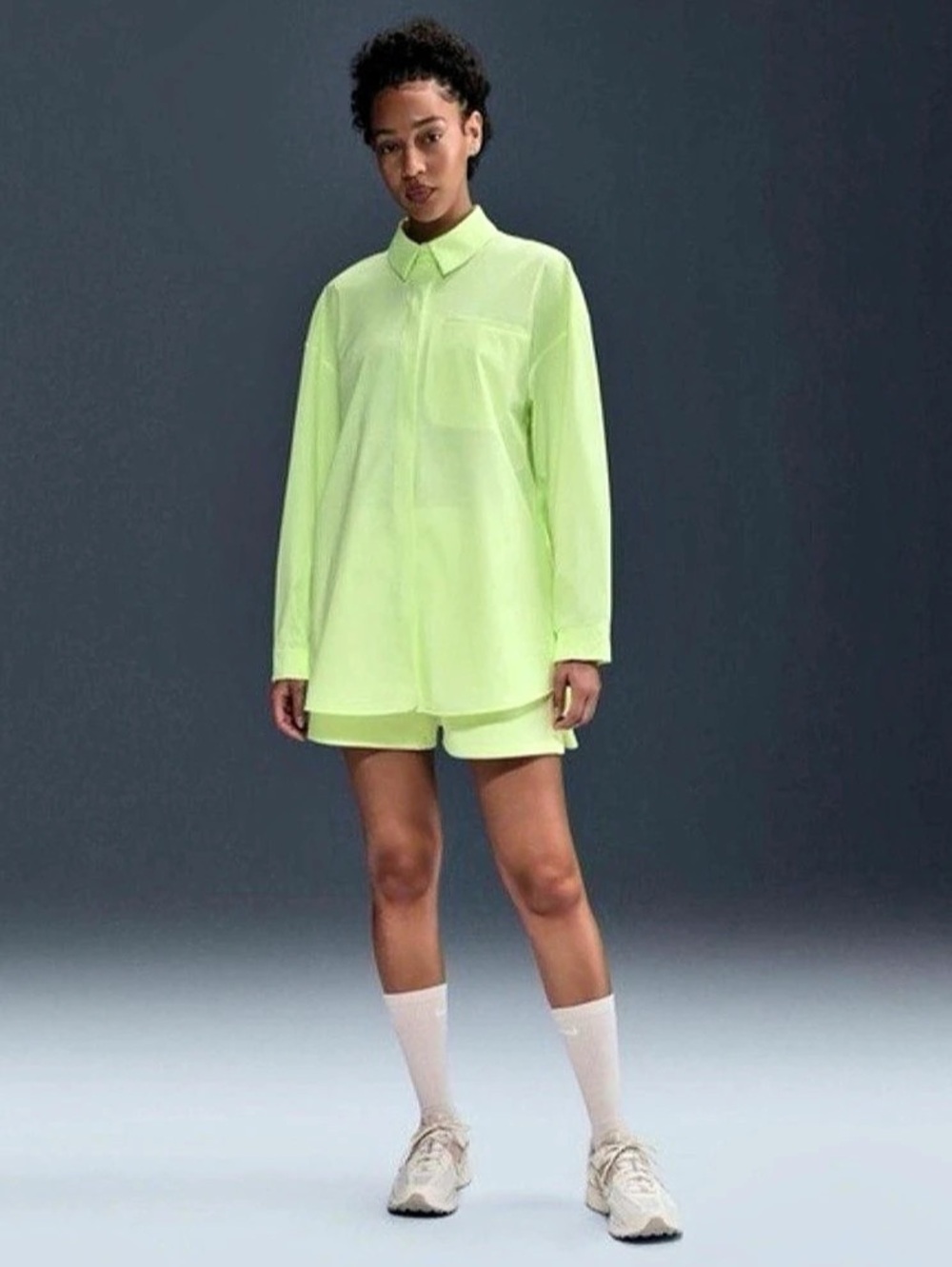 Nike Dri-FIT Oversized Shirt in Neon Green Large